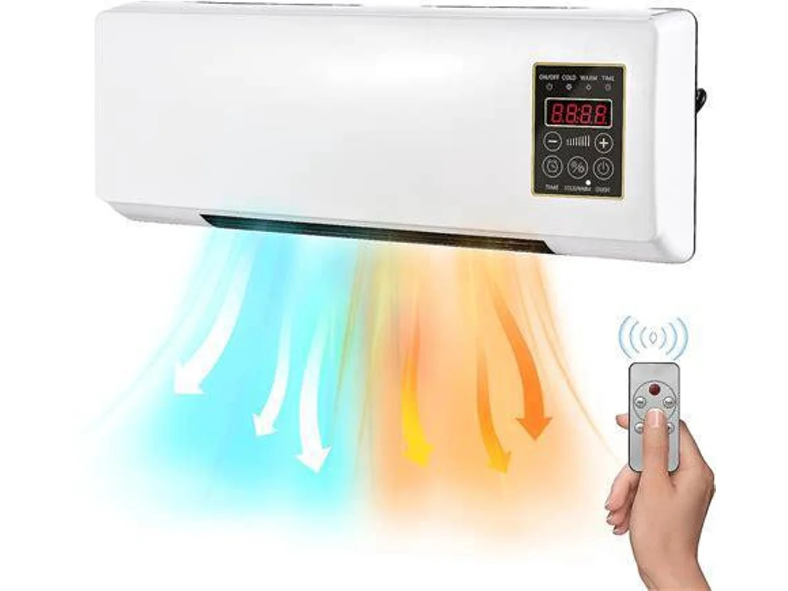 Combinación de calentador y aire acondicionado portátil, calentador de pared eléctrico 2 en 1 para oficina y dormitorio