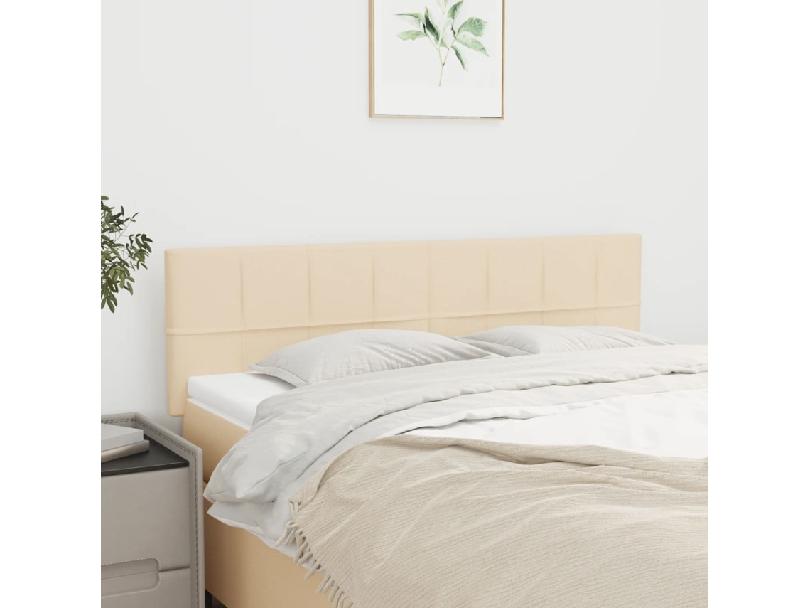Cabeceros 2 Unidades Tela Color Crema 72x5x78/88 Cm