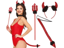 Kit de Demonio Diadema, Tridente y Cola