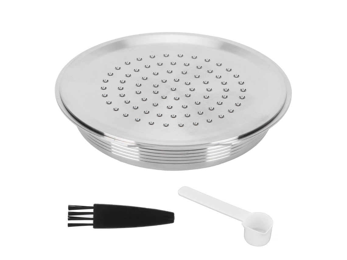 Cápsula de café reutilizable con filtro, cuchara y cepillo, compatible con Senseo HD7801