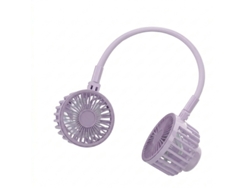Ventoinha De Pescoço Com Dupla Turbina, 3 Velocidades E Silencioso Gandy 69374 Branco + Lilás