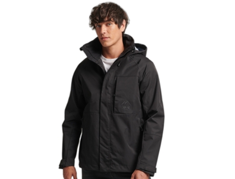 Abrigo Impermeable para Hombre SUPERDRY (L - Poliéster - Negro)
