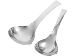 Juego de 2 cucharones de acero inoxidable para sopa con pico vertedor.