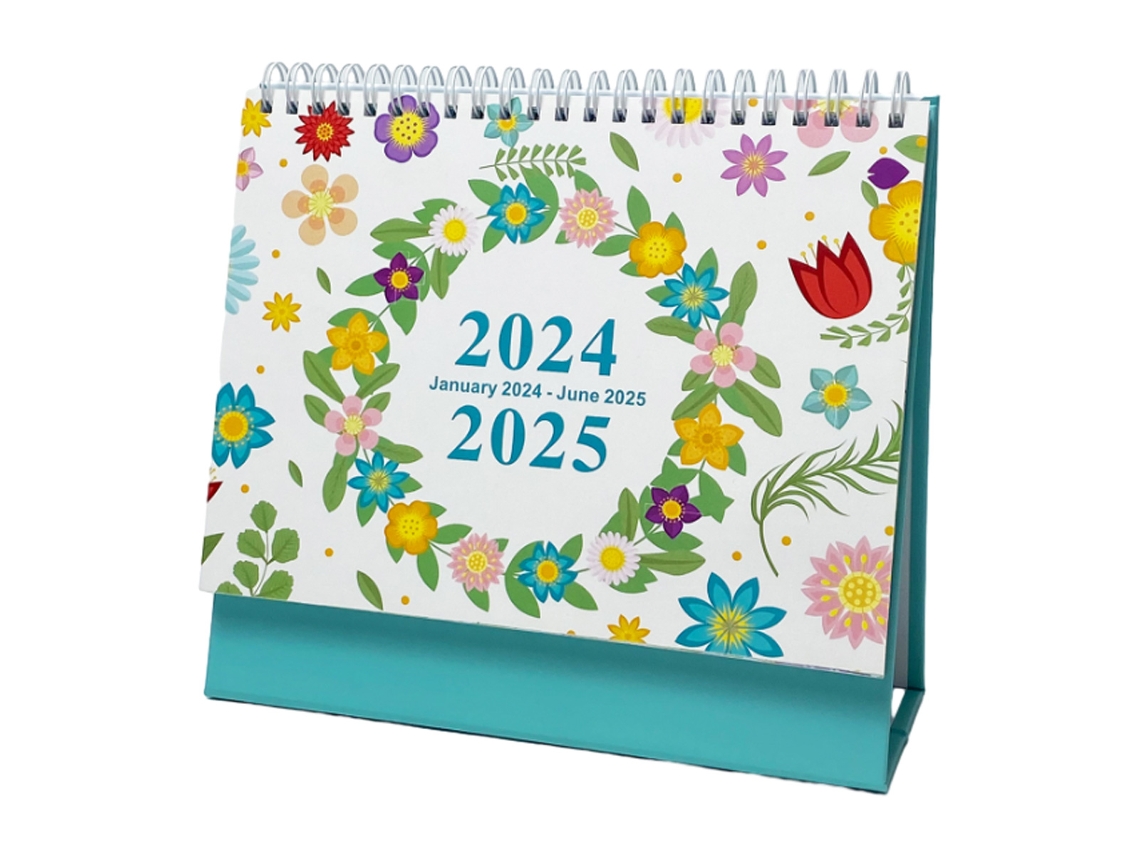 XYVONA Calendário De Mesa 2024 Calendário De Mesa Virar 2024, Janeiro 2024 A Junho 2025, Calendário De 18 Meses Com Folhas Pautadas E Espirais Duplos Xyvona