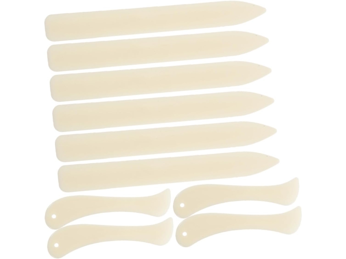Juego De 10 Herramientas Plegables De Hueso Para Trabajos En Cuero, Herramientas Plegables Rectas Y Curvas.