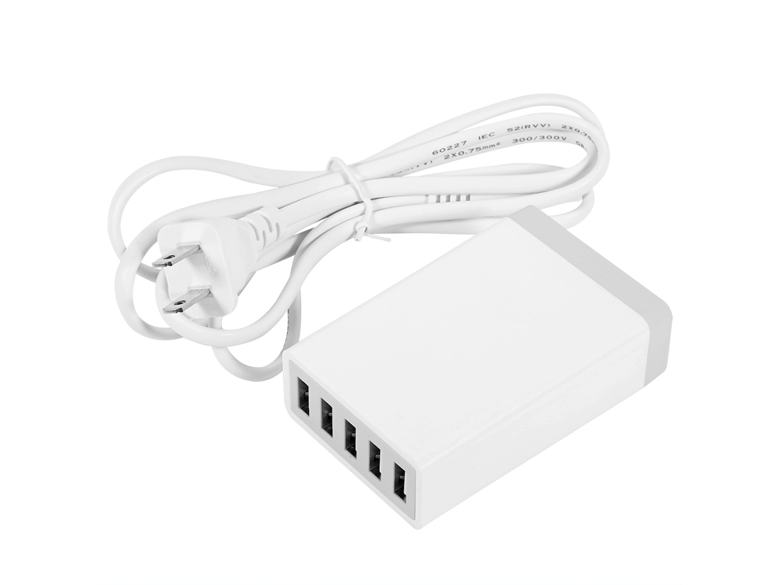 Cargador Rápido Inteligente (5 Puertos, Compatible Con Múltiples Dispositivos)