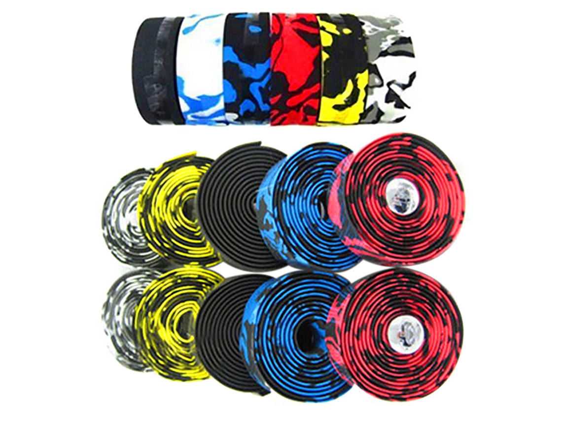 Cinta reflectante EVA para manillar de bicicleta (2 unidades) con tapones para bicicleta de carretera Mtbvayotoy