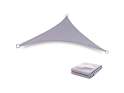 Vela de sombra triangular impermeable, resistente al viento y a los rayos UV MDUG (gris claro)