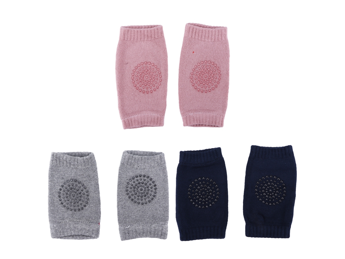3 Pares De Rodilleras Antideslizantes Para Bebés, De Algodón Peinado, Para Bebés De 6 A 24 Meses.