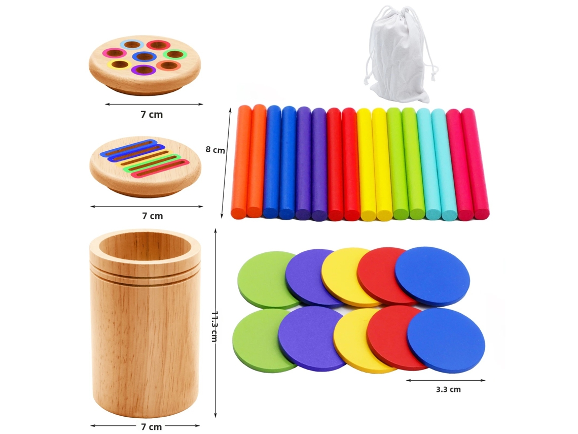 Juguetes De Madera Para Combinar, Juguetes De Equilibrio Para Combinar Y Clasificar Colores, Para Desarrollar La Motricidad Fina.