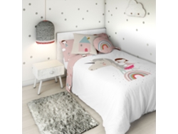 Funda Nórdica Reversible Estampada Cama 105 Algodón Extra Suave Fabricado En España Unicorn White HACIENDO EL INDIO