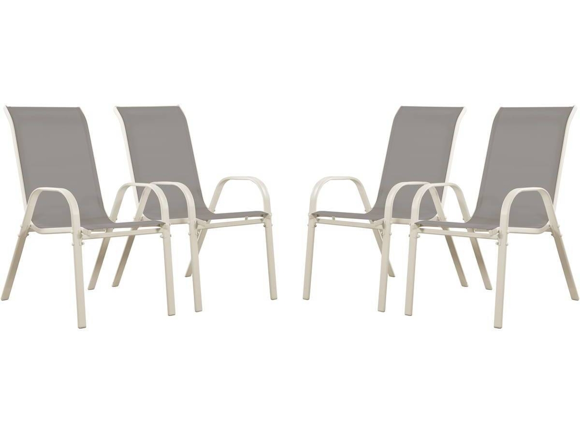 Conjunto 4 Sillas de Jardín HABITAT Y JARDÍN Cordoba 86740 (Gris - 53.5 x 75 x 92 cm)