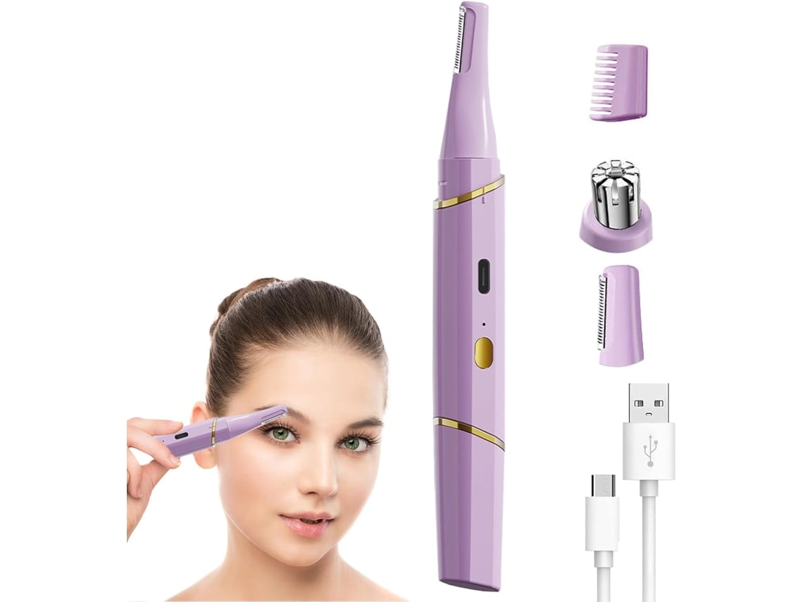 Recortadora recargable 2 en 1 para nariz y cejas, adecuada para recortar el vello de la nariz, las orejas y las cejas.