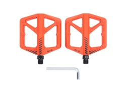 Pedales planos Rebe-pedal, antideslizantes, fabricados en fibra de nailon para bicicletas de carretera y de montaña, color naranja.