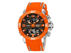 Reloj Deportivo Electrónico Luminoso E Impermeable (plateado/naranja), Cronógrafo Multifuncional Para Estudiantes.