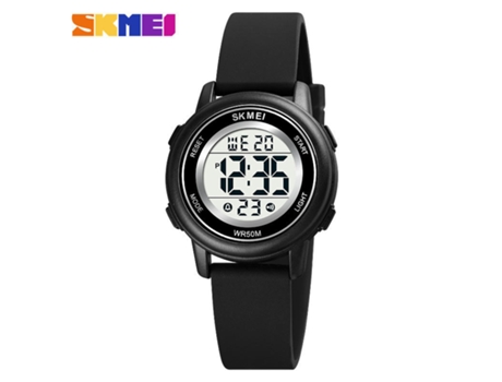 Reloj para niños Reloj de pulsera eléctrico LED para deportes al aire libre de silicona con alarma-negro LUUCOZK
