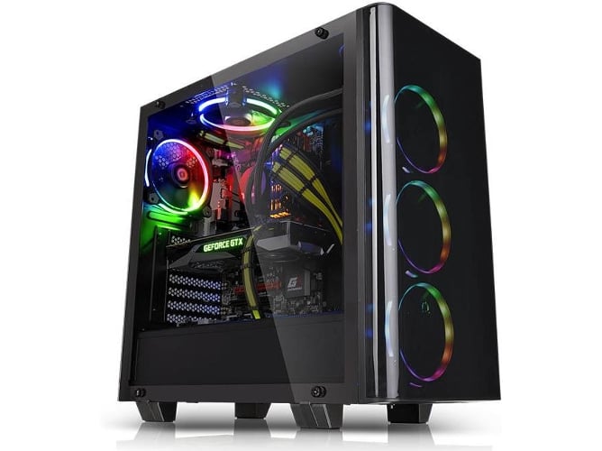 Caja PC THERMALTAKE View 21 Cristal Templado (ATX Mid Tower - Negro)