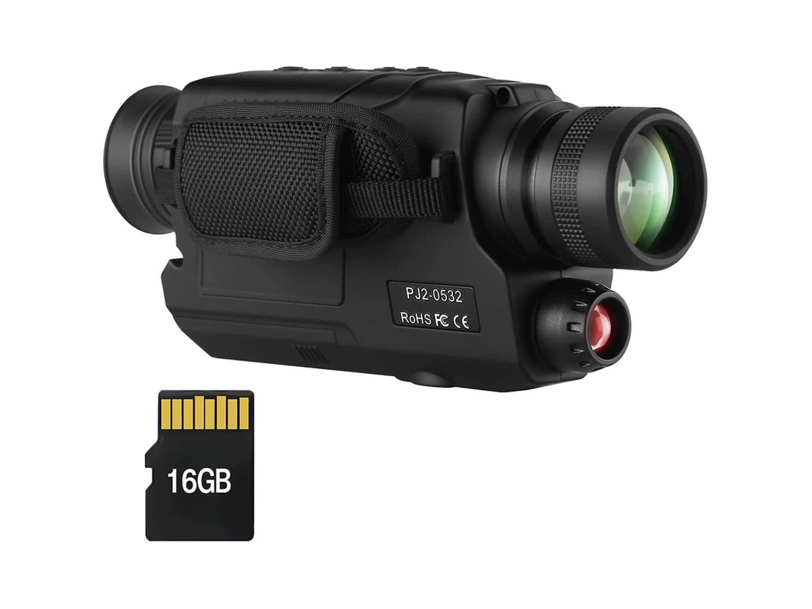 Monocular de visión nocturna Yizhood con zoom óptico de 5x y 8x digital para día/noche, color negro
