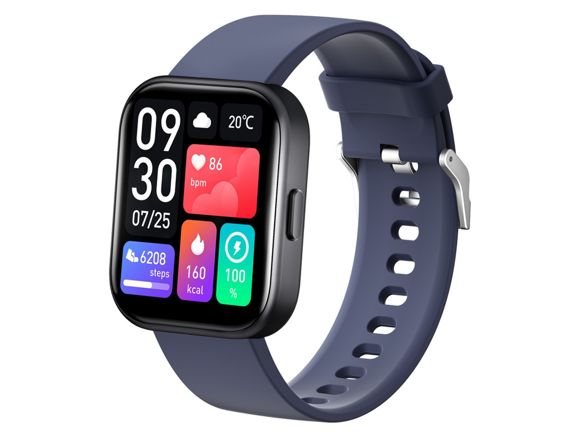 Reloj inteligente, pantalla curva 3D de 2.0 pulgadas, batería de 60 días en espera, 100 modos deportivos, Yizhood Blue