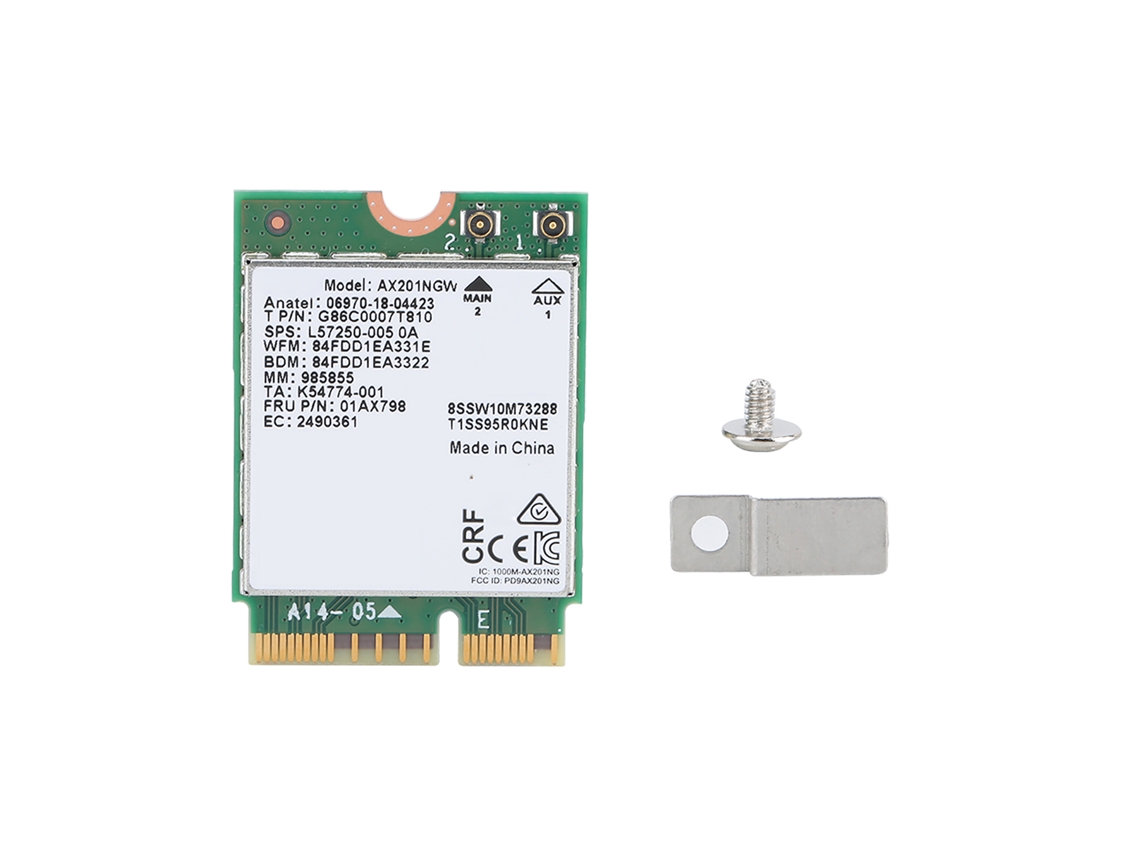 Para Tarjeta De Red Inalámbrica De Doble Banda Intel Ax201ngw Wifi6 2974mbps Bluetooth 5.0