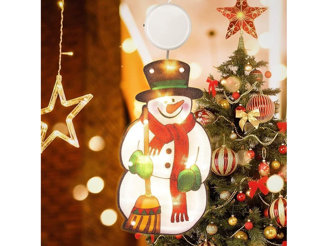 2026-luces Led Navideñas Con Ventosa, Silueta De Papá Noel, Decoración De Ventana, Operadas Por Pilas