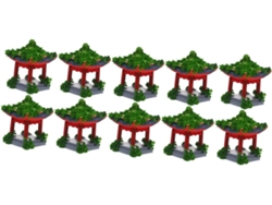 10 Piezas De Accesorios Para Mini Casas Modelo De Pabellón De Decoración De Micro Paisajes