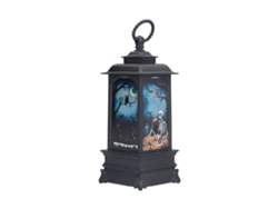 Lámpara de Halloween con LED, sin llama, diseño vintage de calavera, funciona con pilas