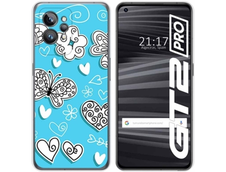 Carcasa para Realme GT 2 Pro 5G TUMUNDOSMARTPHONE Dibujos Mariposas Multicolor