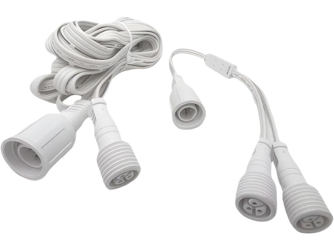 Cable De Extensión Flexible E Impermeable En Forma De Y Para Iluminación Exterior - 4,9 M - Fácil Instalación - Vacaciones