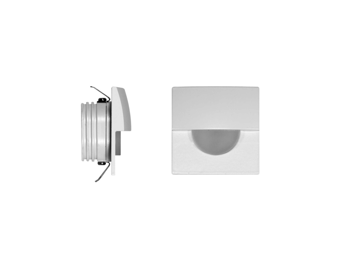 Foco empotrable LED Beneito Faure de 2 W, luz cálida de 3000 K, foco empotrable cuadrado blanco de 120°.