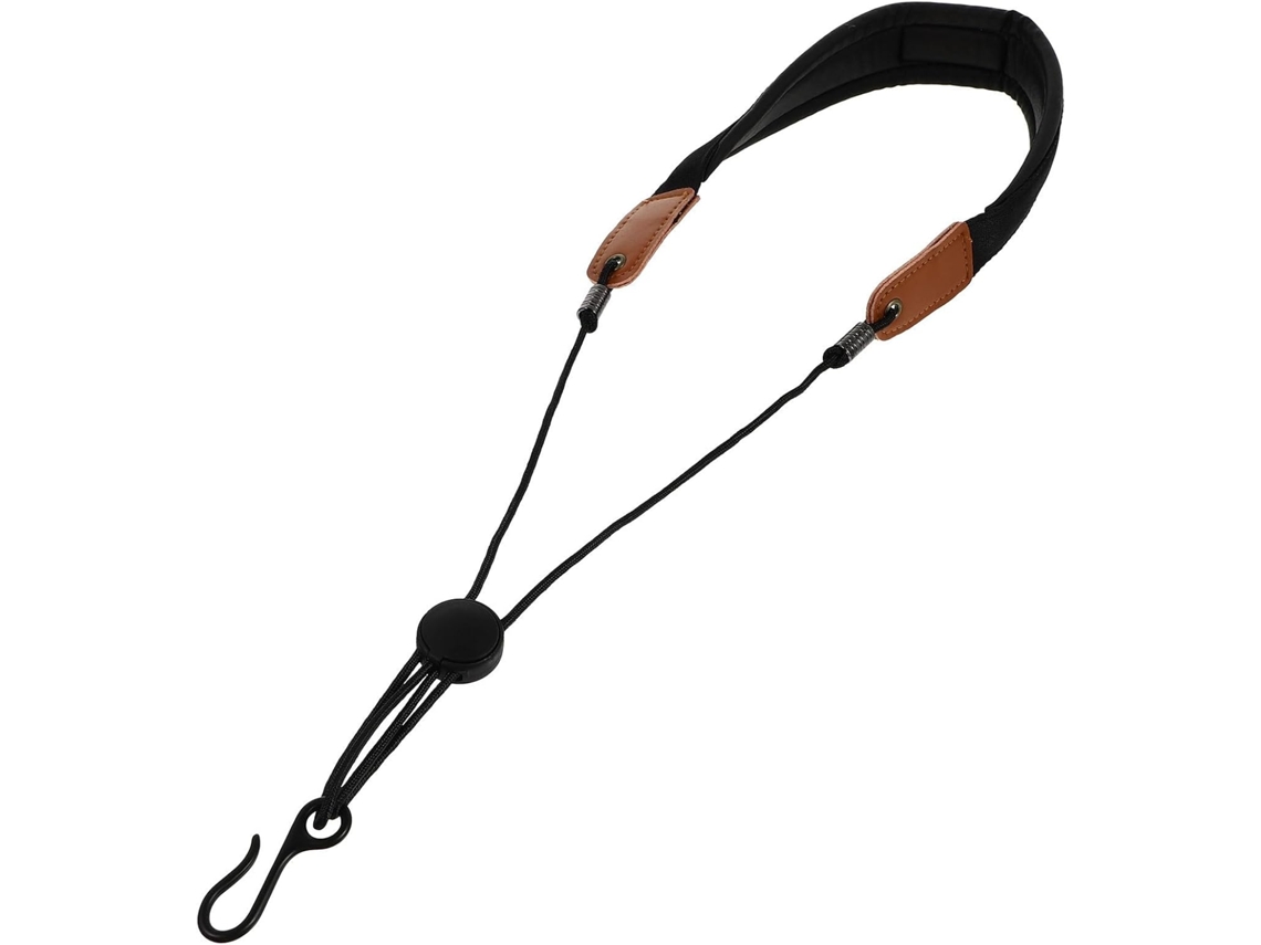 Correa Negra Para Saxofón, Cinturón De Cuello De Nailon Ajustable, Accesorio Cómodo Para Llevar.