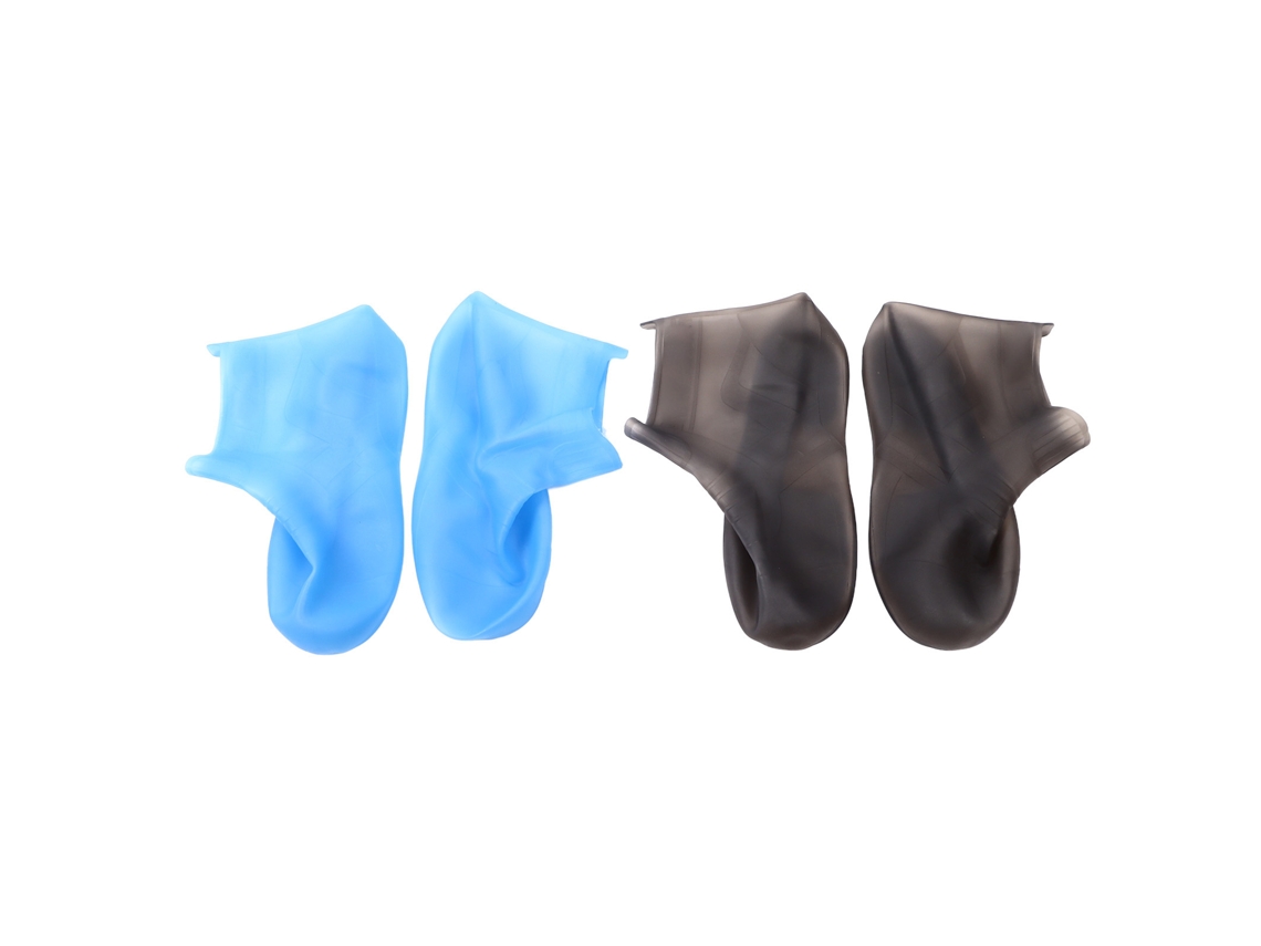 2 Pares De Cubrezapatos Xl Impermeables, Reutilizables Y Antideslizantes De Tpe Para La Lluvia - Gris Y Azul