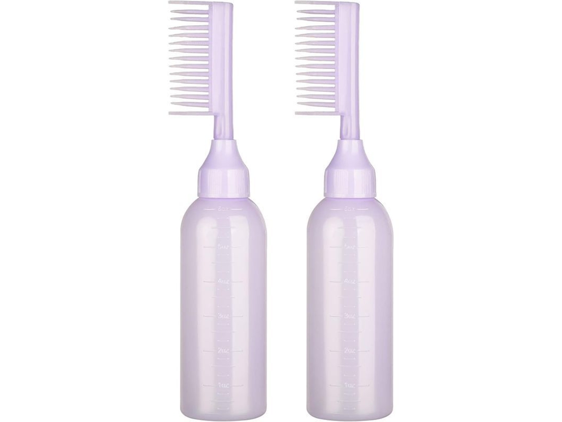 2 Frascos Aplicadores De Tinte Para El Cabello Con Peine Y Báscula Para Uso Doméstico Y Profesional (morado)