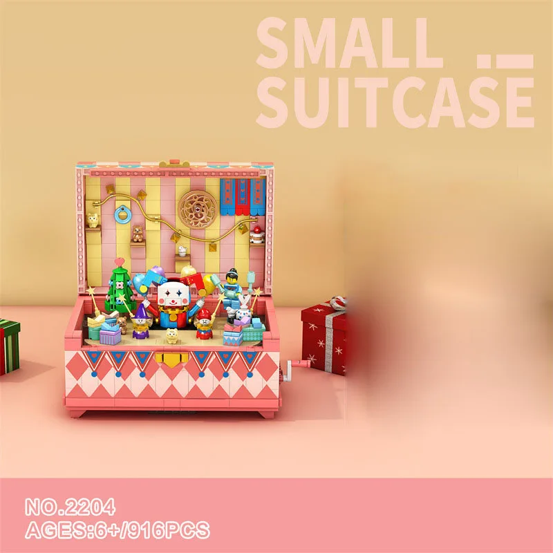 (circo) Escena Callejera De Una Casa Creativa, Minibloques De Construcción, Cajas Secretas, Juguetes Y Regalos