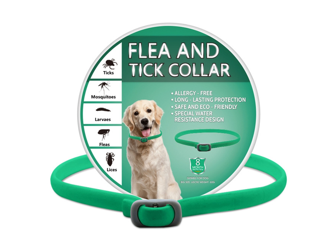 Este collar antipulgas y garrapatas repele mosquitos, pulgas y piojos. Es seguro, flexible y ajustable. - Verde