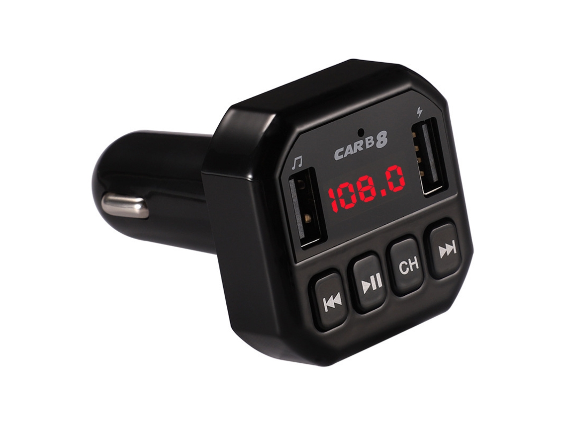 Transmisor de FM YIZHOOD B8 Mp3 Bluetooth 5.0 Dual USB Cargador de coche U disco / Tarjeta TF sin pérdidas negro