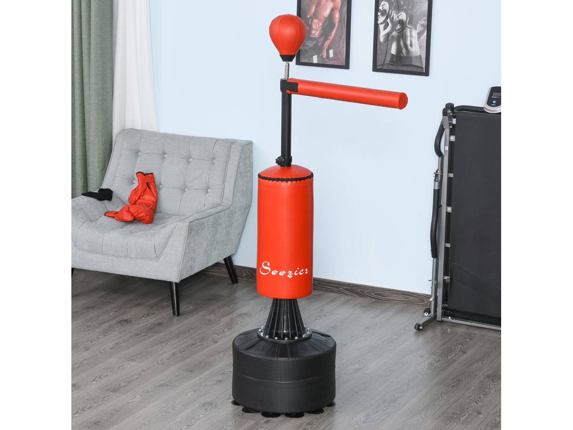 Punching Ball HOMCOM 360 ° (Rojo - 88x48x155-205cm)