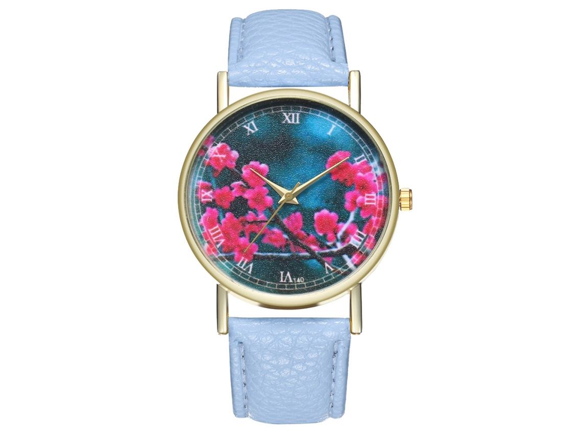 Reloj De Pulsera Unisex De Cuarzo Con Correa De Silicona Azul Claro.