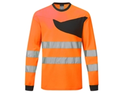 Camiseta de manga larga de alta visibilidad Portwest Pw2 / Naranja y negro / M