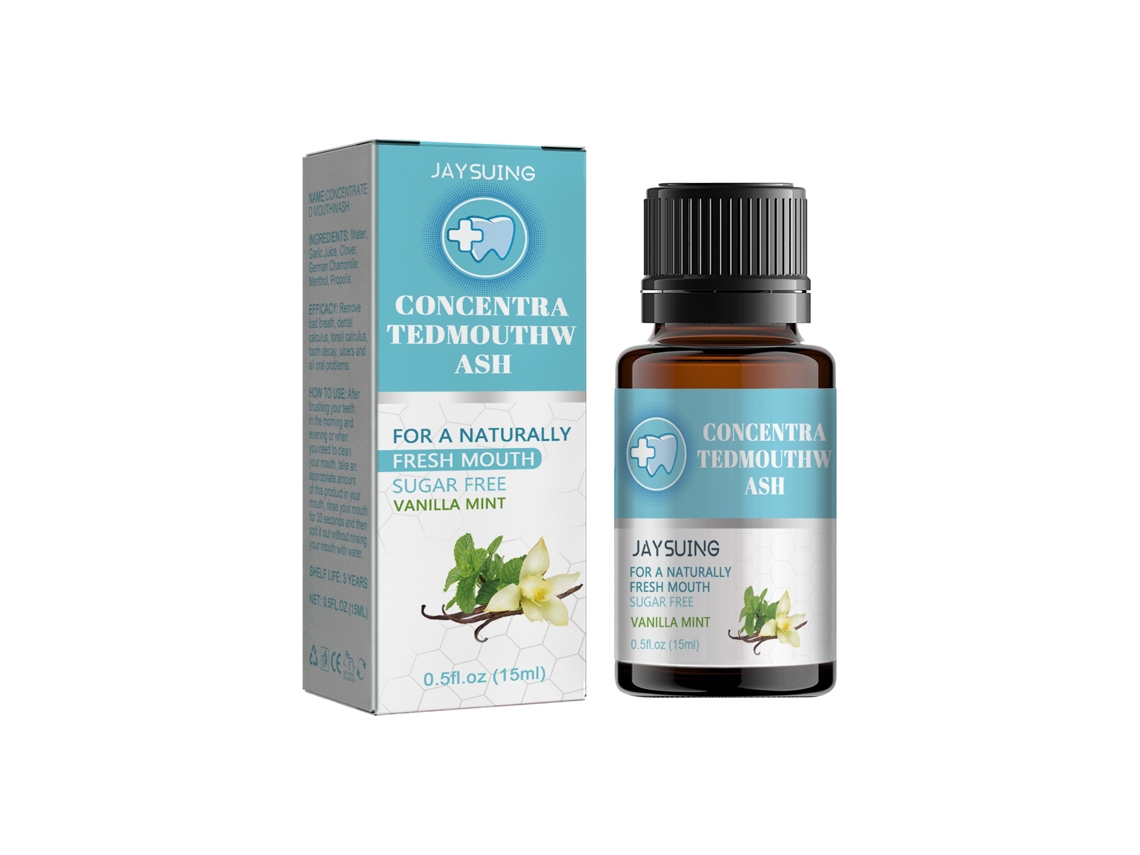 Enjuague bucal fresco con mentol y propóleo: elimina el mal olor y las manchas, cuidado bucal natural.