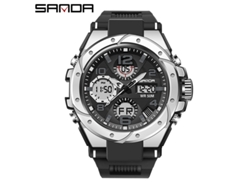 Reloj Electrónico Deportivo Multifuncional Luminoso Para Hombre (negro Y Plateado), Resistente Al Agua, Estilo Harajuku.
