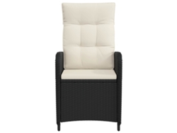Maison Exclusive - Silla De Jardín Reclinable Negro Y Blanco Crema