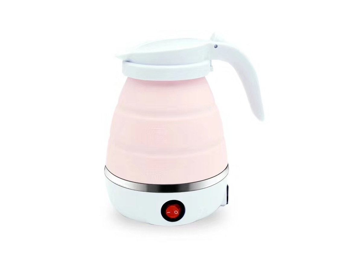 Hervidor eléctrico plegable portátil de 600 ml, ideal para viajes al aire libre, color rosa Siurn