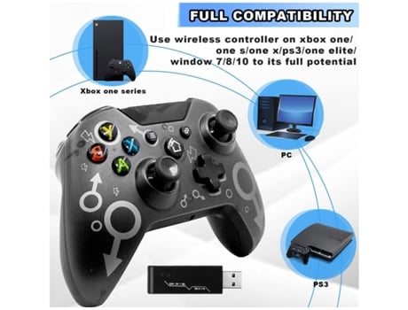 Controlador de gamepad inalámbrico Xbox Pc con adaptador inalámbrico de 2,4 Ghz compatible con One S/One X/One Elite/Xbox Series X/Ps3/Windows 7/8/...