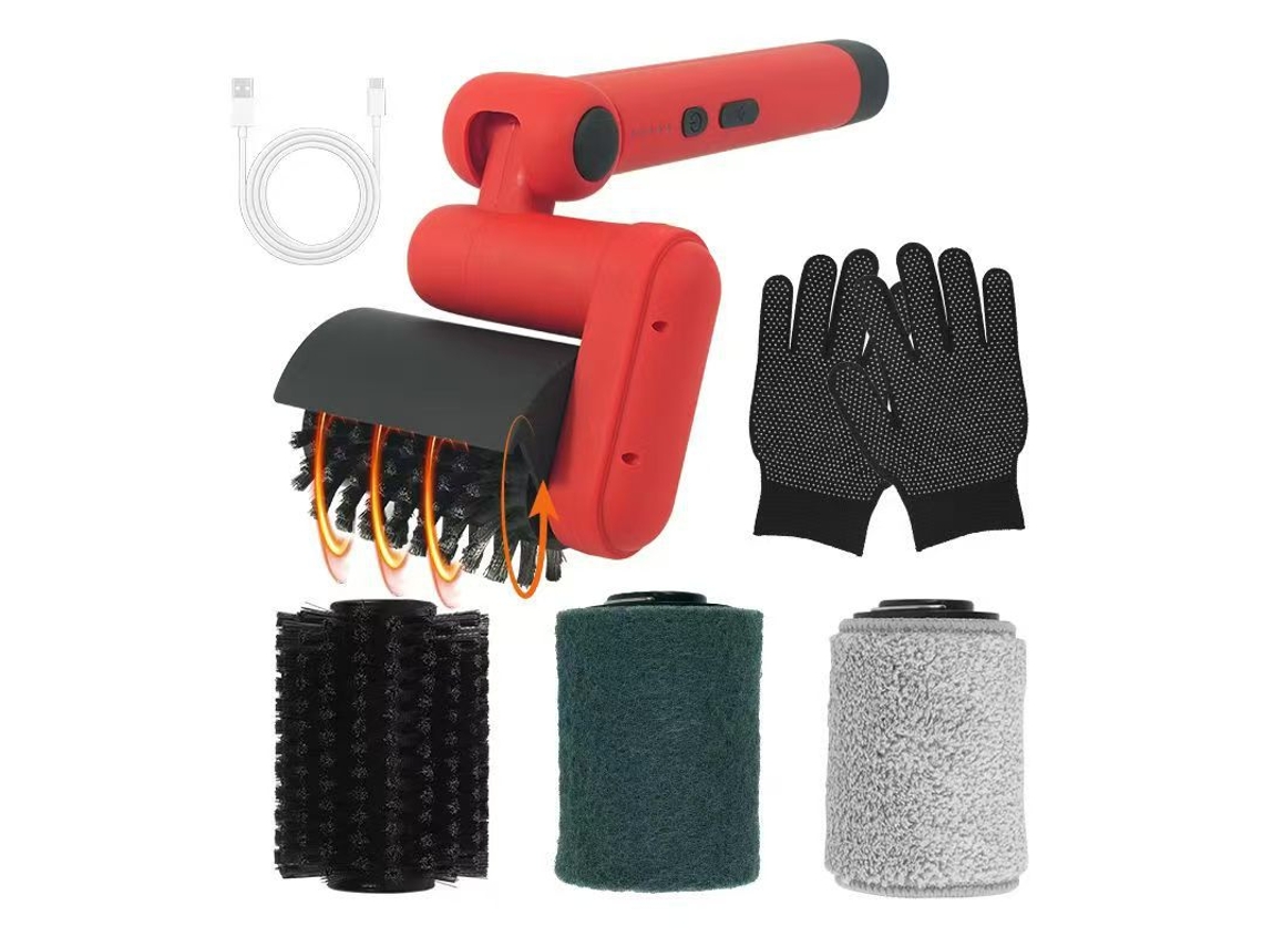 Escova De Limpieza Eléctrica Para Parrilla Eifson 60° Ajustable 2 Niveles Batería Led Ipx7 (rojo)