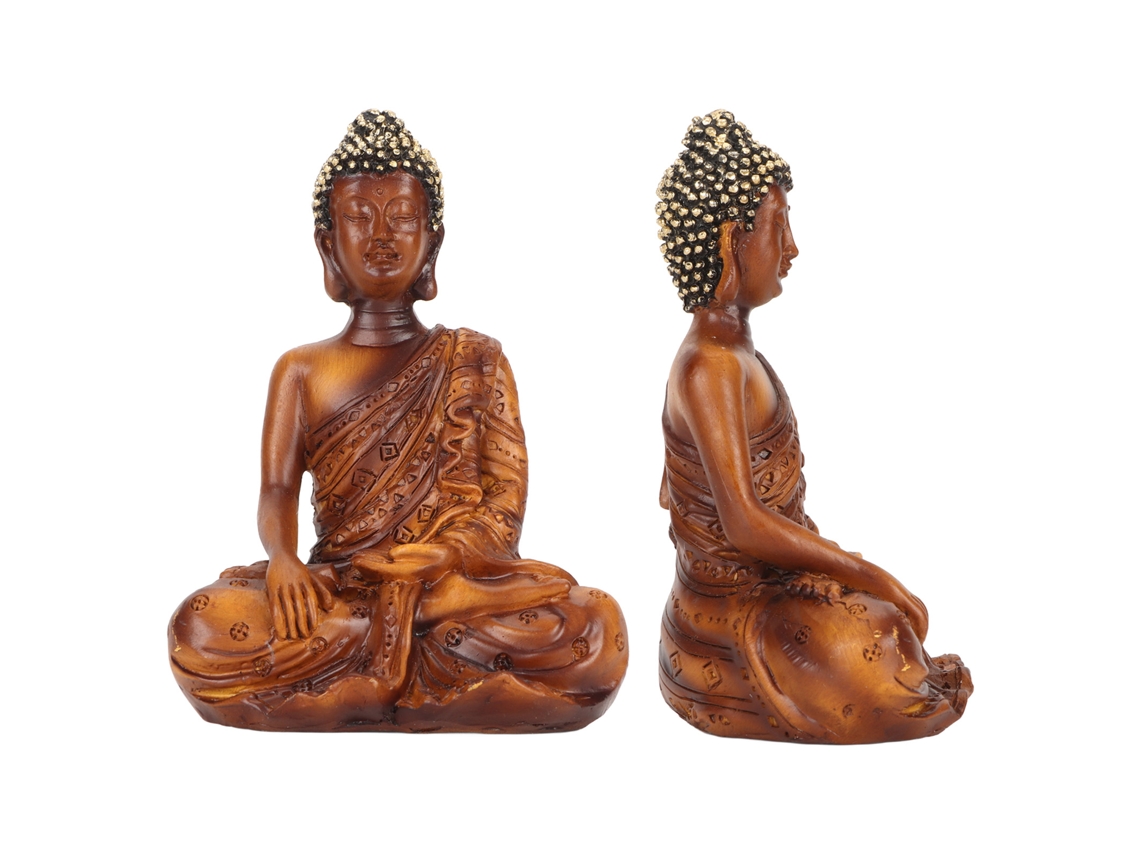 Estatua De Buda Zen Para Meditación, Resina, Para Atraer La Buena Suerte Y La Riqueza, Decoración De Oficina, 12,2 X 8,5 X 6,2 Cm, Bs107f