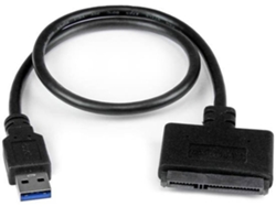Cabo USB 3.0 para SATA Easy-Drive, Adaptador de Interface Dupla, Cor Preta. Alta Velocidade e Compatibilidade, Ideal para Uso Doméstico.