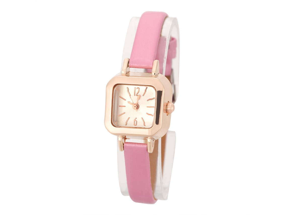 Reloj De Pulsera Analógico De Cuarzo Rosa Para Mujer De Moda