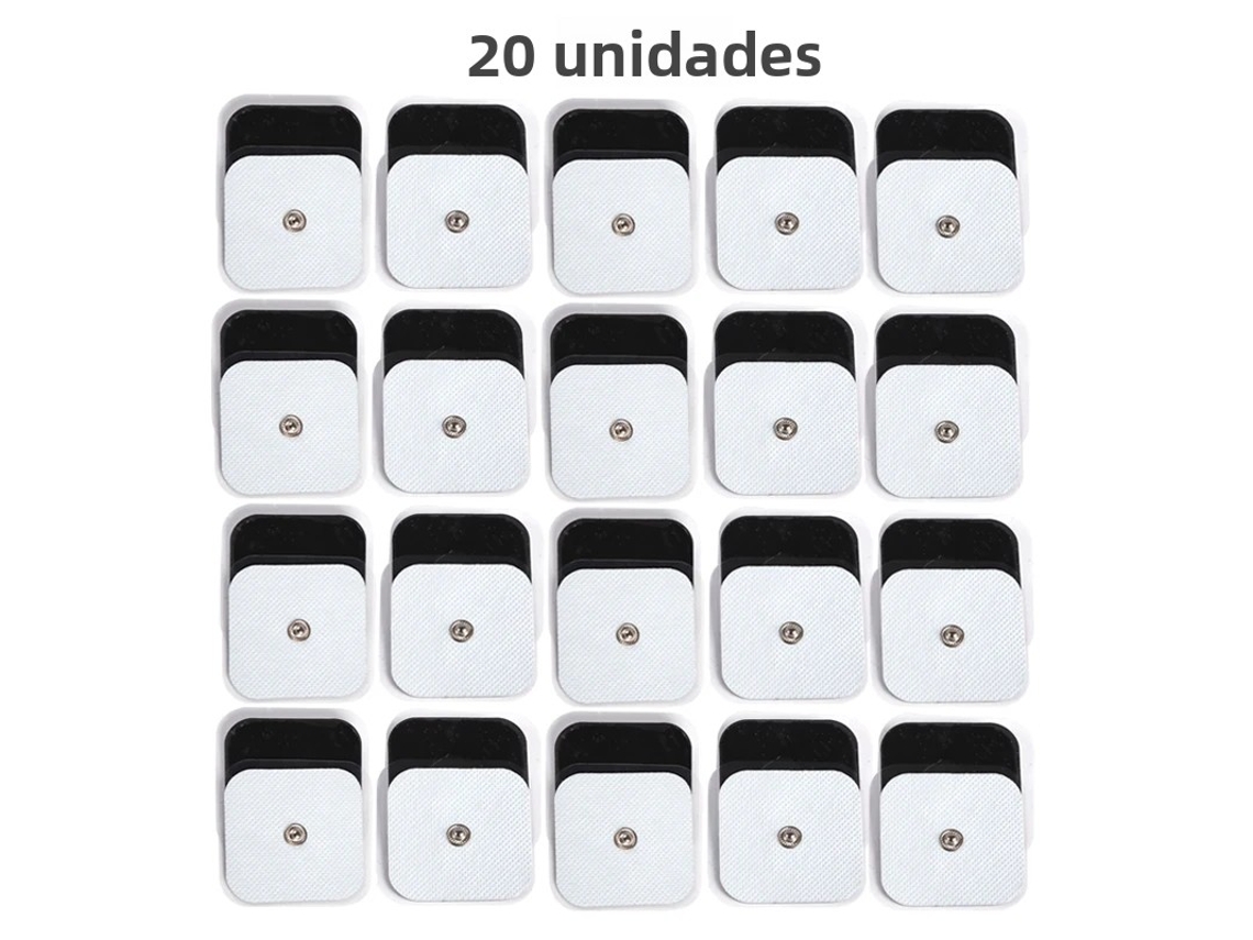 Eletrodos de Contato, Almofadas de Gel Autoadesivas Tipo Botão de 5*5cm para Emagrecimento. MDUG (20 Unidades, 5x5cm Brancas)