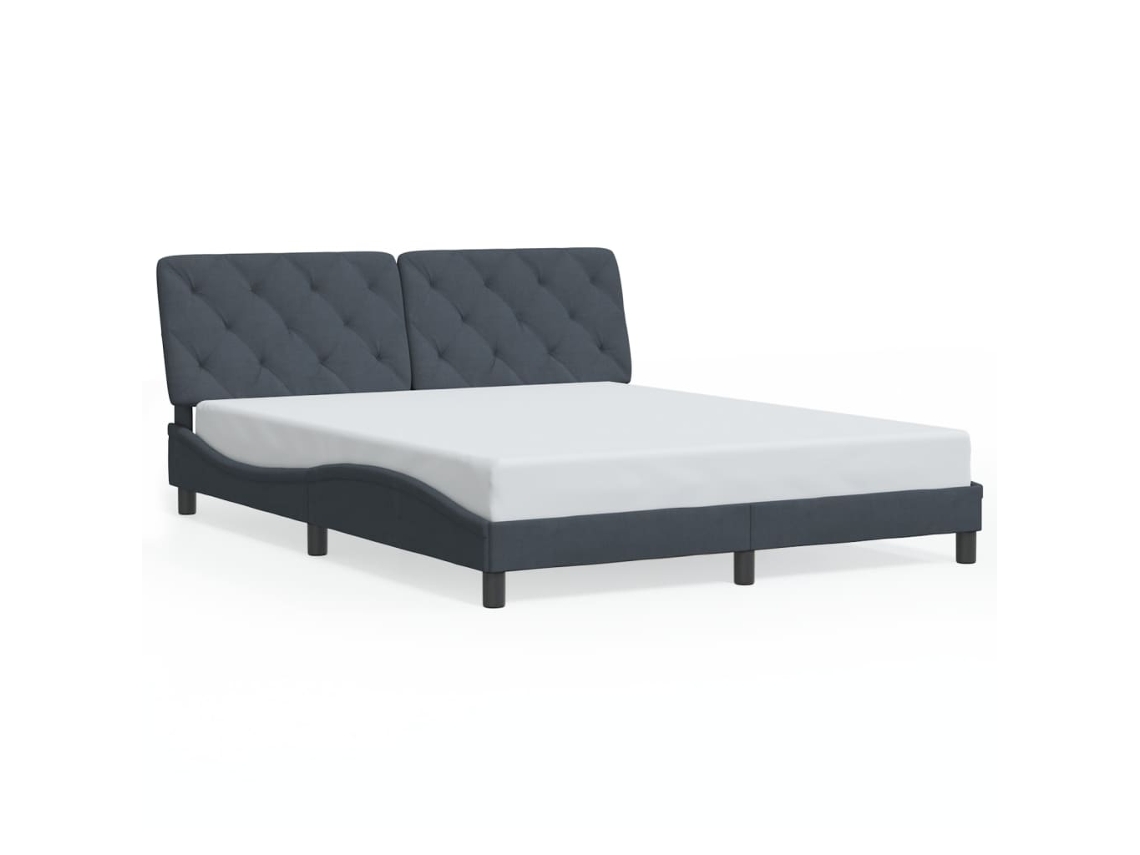 Maison Exclusive - Estructura De Cama Sin Colchón Terciopelo Gris Oscuro 160x200cm